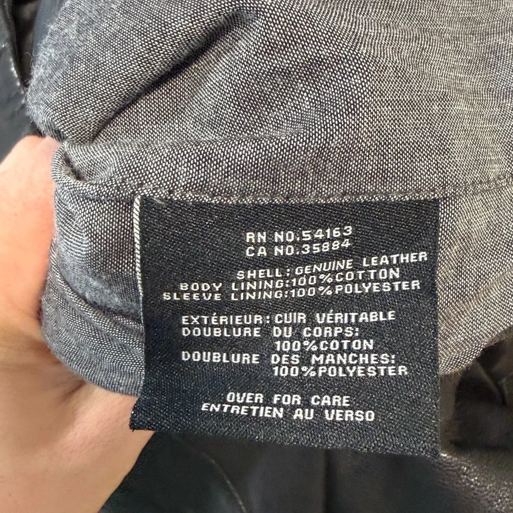 New Without Tags Cole Haan Small Genuine Leather Men's Black Bomber Moto Jacket